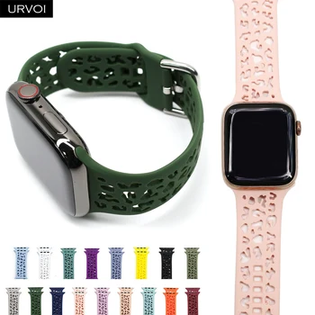 Спортивный ремешок URVOI для Apple Watch ultra series 8 7 6 SE 5432 силиконовый ремешок для наручных часов iWatch с отверстиями летнего дизайна 41 45 мм