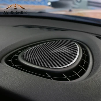 AMBERMILE Carbon Fiber Автомобильная Консоль Воздухозаборник Вентиляционная Крышка Наклейки Внутренняя Отделка для Mini Cooper JCW One F56 F55 F54 Аксессуары