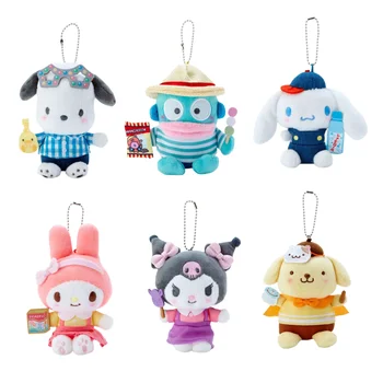 Sanrio Kuromi Melody Pochacco Candy Shop Плюшевая игрушка Кукла Кулон Аниме Милый рюкзак Брелок для ключей Подарок на День Рождения