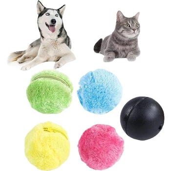 Игрушка для кошек, катающийся мяч, плюшевый чехол, интерактивная электрическая игрушка, подарок для домашних кошек, новинка