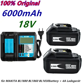 18V6Ah Akku 6000mah Li-Ion Batterie Ersatz Power Batterie für MAKITA BL1880 BL1860 BL1830battery + 4A Ladegerät
