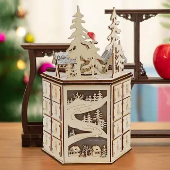 Уникальное практичное украшение с календарем обратного отсчета, универсальный подарочный календарь для домашнего ящика, деревянное Рождественское украшение
