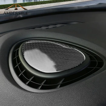 AMBERMILE Carbon Fiber Автомобильная Консоль Воздухозаборник Вентиляционная Крышка Наклейки Внутренняя Отделка для Mini Cooper JCW One F56 F55 F54 Аксессуары