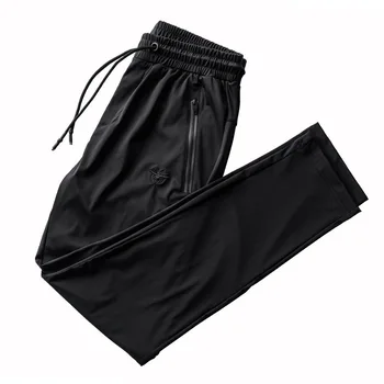 2020 Весенние брюки из ледяного шелка для мужчин, увеличивающие удобрение, Большие размеры, Открытые Летние блузки, Мужские повседневные брюки, Закрывающие Спортивные брюки