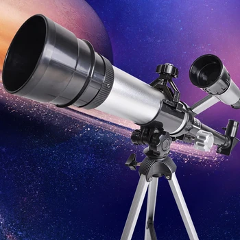 Телескопы для Детей Взрослых Начинающих с Апертурой из Сплава 50 мм Астрономический Рефракторный Телескоп 100 мм Объектив с 60-кратным Увеличением