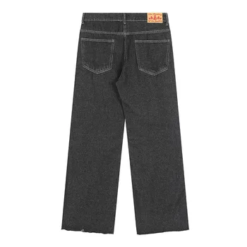 Уличная одежда в стиле хип-хоп, рваные повседневные джинсовые брюки, выстиранные Модные джинсовые брюки Харакудзу для мужчин в стиле пэчворк