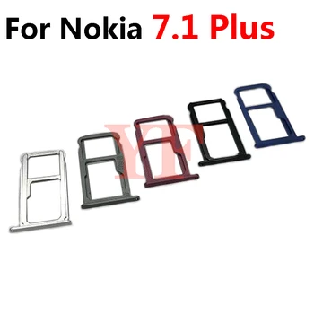Держатель лотка для sim-карты для Nokia 7.1 Plus, держатель слота для SIM-карты, разъем адаптера, Запчасти для ремонта