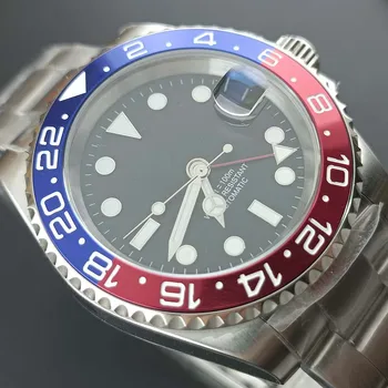 Новые роскошные мужские автоматические механические часы GMT 40 мм корпус часов керамическая окантовка Юбилейный ремешок сапфировые водонепроницаемые часы GMT мужские
