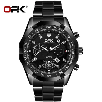 Ручные мужские часы бренда OPK из нержавеющей стали time chronograph 2023 модные новые часы из розового золота водонепроницаемые люминесцентные кварцевые часы