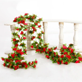 2,3 М Роза Искусственный цветок для свадебной гирлянды Украшение белой домашней комнаты Весна Осень Декор садовой арки DIY Искусственные цветы Виноградная лоза