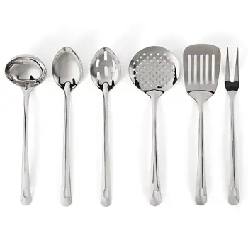 Комбинированный набор посуды и кухонных принадлежностей из нержавеющей стали включает в себя необходимые кастрюли, сковородки, столовые приборы и аксессуары (на складе в США)
