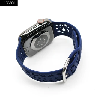 Спортивный ремешок URVOI для Apple Watch ultra series 8 7 6 SE 5432 силиконовый ремешок для наручных часов iWatch с отверстиями летнего дизайна 41 45 мм