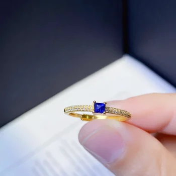 SHILOVEM кольца из стерлингового серебра 925 пробы с натуральным сапфиром изысканные Ювелирные изделия женский свадебный подарок оптом отправить ожерелье 3*3 мм cj030388agl
