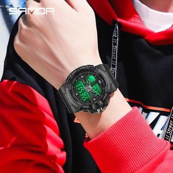 SANDA 2022 Лучший Бренд Класса Люкс Военные Мужские часы 50 м Водонепроницаемые Наручные Часы Кварцевые Часы для Мужчин relogio masculino 6025