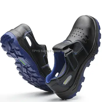 Защитная обувь Мужская летняя дышащая рабочая обувь со стальным носком, устойчивая к проколам, мужские сандалии для мужчин, рабочие защитные ботинки, защитные ботинки