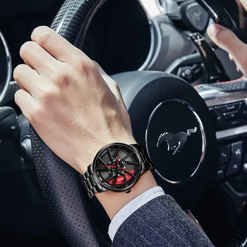 2021оригинальные 3D мужские часы Rim Watch Hub Спортивные часы индивидуального дизайна Водонепроницаемые креативные мужские часы Мужские наручные часы с колесом