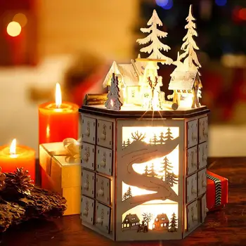 Уникальное практичное украшение с календарем обратного отсчета, универсальный подарочный календарь для домашнего ящика, деревянное Рождественское украшение